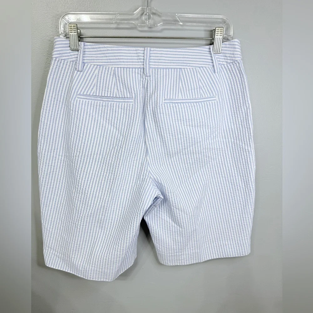 #12)  Talbots Blue and White Striped Women 9” Shorts